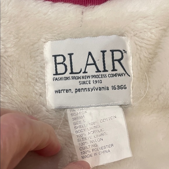 Pinkish wine  Zip-Up corduroy Jacket vintage 80’s warm faux fur lined - Picture 4 of 4